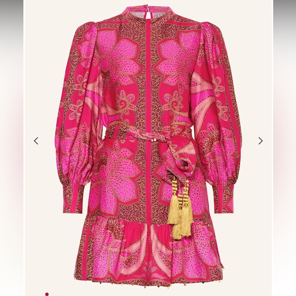 NWT - FARM Rio Pink Long Sleeve Bishop Sundress